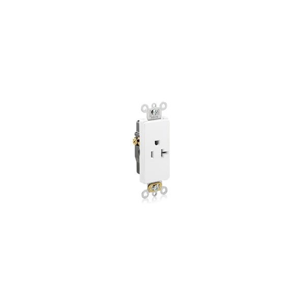 Leviton 20 Amp, 125 Volt, Nema 520R, Single Receptacle White 16341W